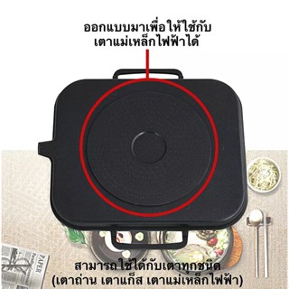 เครื่องใช้ไฟฟ้าขนาดเล็ก กระทะปิ้งย่างเกาหลี  SKU BBQ B1  สามารถใช้คู่กับเตาแก๊ส เตาถ่าน
