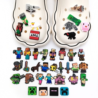 การ์ตูน Minecraft กล่อง Jibbitz Crocs Minecraft Jibits Charm เกม Jibbits Crocks สําหรับผู้ชาย อุปกรณ์เสริมรองเท้า จี้รองเท้า หมุดตกแต่ง