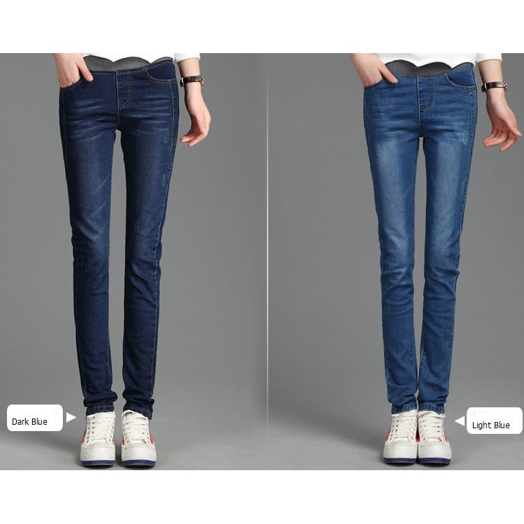 พร้อมส่ง Quilla กางเกงยีนส์เอวยืด ไซส์ใหญ่ ทรงสกินนี่ ขาข้ารูป Denim Jean AMY002