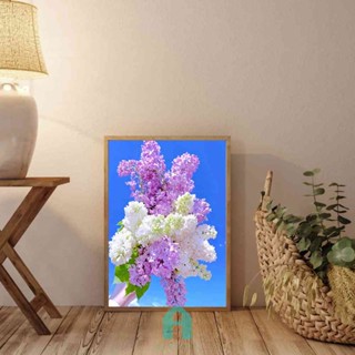 Hydrangea ชุดงานจิตรกรรมเม็ดบีด ทรงเพชรกลม พลอยเทียม 5D DIY สําหรับตกแต่งผนัง [Acelit.th]