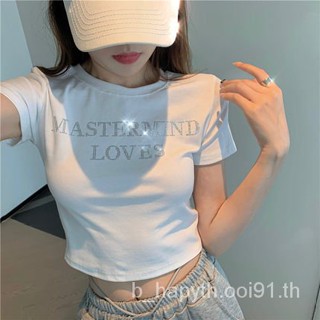 crop topเสื้อตัวในที่นิยมในโลกออนไลน์เสื้อตัวในเอวสูงแบบสั้นโชว์สะดือเสื้อผู้หญิงแขนสั้นเข้ารูปสำหรับฤดูร้อนTเสื้อยืดผู้หญิงinsน้ำSL9792