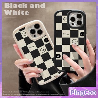 สำหรับ iPhone 11 iPhone Case Matte Blister TPU Soft Case กันกระแทกป้องกันกล้อง Simple Checkerboard Smile เข้ากันได้กับ iPhone 14 13 Pro max 12 Pro Max 11 xr xs max 7 8Plus