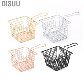 Disuu Fryer  Iron French Fry Holder Frying Strainer with Handle for Restaurant Home