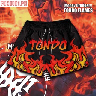 (Fuhui01) Tondo Flames กางเกงขาสั้น ผ้าตาข่าย สําหรับผู้ชาย