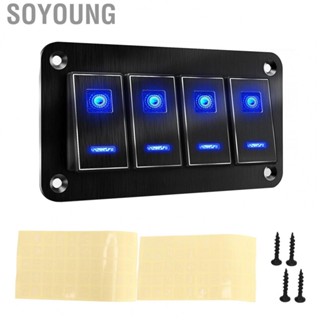 Soyoung Toggle Switch Panel  DC12V‑24V 4 Gang Rocker Switch Panel  for RV