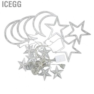 Icegg Star Moon String Lights  String Lights 8 Modes For Shopping Centers