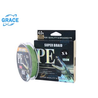 Grace สายเอ็นตกปลา สายพีอีถัก สายตกปลาพีอี สายเบ็ดตกปลา Fishing Line 15-95 ปอนด์ อุปกรณ์ตกปลาที่ยอดเยี่ยมสำหรับนักตกปลา