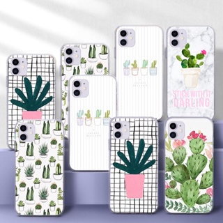 เคสโทรศัพท์มือถือแบบนิ่ม TPU ใส ลายต้นกระบองเพชร 126B สีหวาน สําหรับ Samsung S7 Edge A9 M30S M21 M31 M51 Note 10 Lite Plus 20 Ultra 8 9