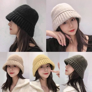 [MY-hat]หมวกบีนนี่ หมวกบักเก็ต ผ้าแคชเมียร์ถัก เข้ากับทุกการแต่งกาย สไตล์เกาหลี