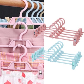 ไม้แขวนกางเกง ไม้แขวนเสื้อมีที่หนีบ ไม้แขวนหนีบเสื้อ 10PCS Pants Hangers