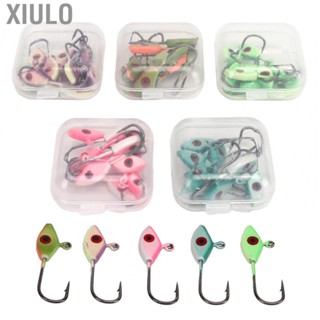 Xiulo Fishing Hook  Vibrant Colors Carbon Steel Winter Ice Fishing Hook 50PCS Portable Sensitive High Sharpness  for Lake