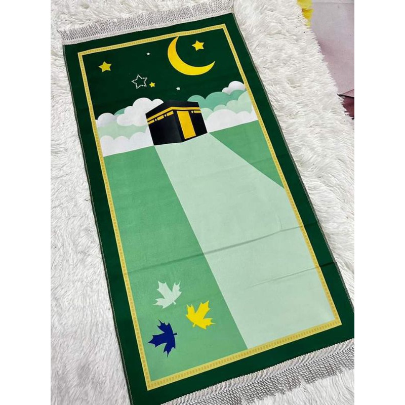 ผ้าปูละหมาดเด็ก​ พรมละหมาดเด็ก​ ขนาด​ 48*90​ซม.​  น้ำหนักเบา​ พกพาง่าย ราคา ถูกที่สุด ดีลบีเคเค แกลเลอรีภาพที่ 4