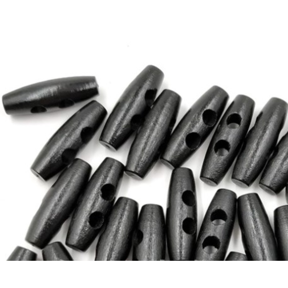 กระดุมไม้ กันลม ผ้าวูล แบบสองรู สี่สี สําหรับเด็ก 50 ชิ้น ต่อถุง - รูปที่ 3