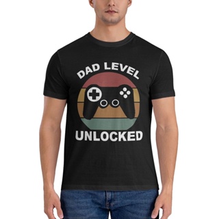 เสื้อยืด พิมพ์ลาย Dad Level Unlocked Diy แฟชั่นสําหรับผู้ชาย