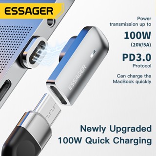 Essager อะแดปเตอร์แม่เหล็กเชื่อมต่อ PD 100W USB C OTG Type C 20Gbp ซิงค์ข้อมูล 4K 60Hz สําหรับ Macbook แล็ปท็อป