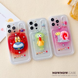 เคสโทรศัพท์มือถือแบบนิ่ม ลายการ์ตูนสพันจ์บ็อบ สแควร์แพนท์น่ารัก สามมิติ สําหรับ iPhone 14 13 12 11 Pro MAX X XS XR XS MAX 7 8 Plus