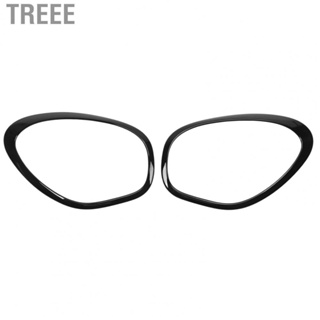 Treee 51139801573  Gloss Black Stylish Headlight Ring Trim Easy Installation 2pcs  for Car Decoration