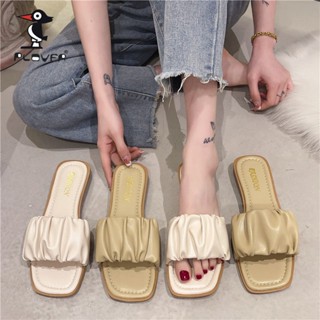 Elegant Slippers Womens Outer Wear Fairy Style Fashion All-match Flat Bottom Slides Soft Bottom Summer Sandals