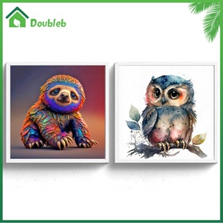 【Doub X ✮】ภาพวาดปักเพชร ทรงกลม ลายสัตว์ 5D DIY สําหรับตกแต่งบ้าน ✮