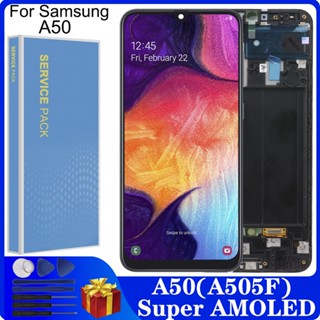 อะไหล่หน้าจอสัมผัสดิจิทัล LCD AMOLED A50 6.4 นิ้ว แบบเปลี่ยน สําหรับ Samsung galaxy A50 A505F DS A505F A505FD A505A