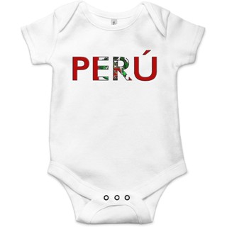 Triplebdesigns Peru ชุดบอดี้สูท รอมเปอร์ ลายธงเปรู น่ารัก สําหรับเด็กทารกแรกเกิด ของขวัญ Y186