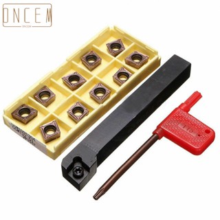 【ONCEMOREAGAIN】Carbide Inserts Lathe Tool Cutter With 10pcs CCMT09T304 Turning Tool Holder