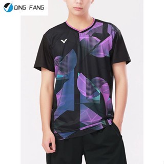 Dingfang Victory เสื้อยืดแบดมินตัน แขนสั้น แบบแห้งเร็ว Li Zhi Jia