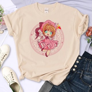 เสื้อยืด ลาย Cardcaptor Sakura สไตล์ญี่ปุ่น ฮาราจูกุ สตรีท สําหรับผู้หญิง