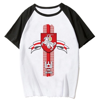 เสื้อยืด พิมพ์ลายมังงะ belarus สไตล์ฮาราจูกุ สตรีท สําหรับผู้หญิง