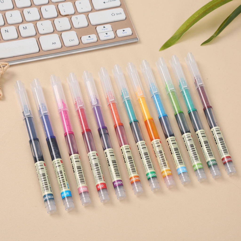 ปากกาหัวเข็มคาร์บอน ขนาดใหญ่ จุของได้เยอะ 12 สี สําหรับของขวัญ