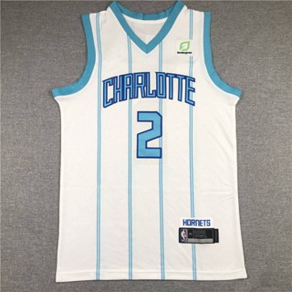 เสื้อกีฬาแขนกุด ลายทีม NBA Jersey Charlotte Hornets BALL สไตล์คลาสสิก พลัสไซซ์