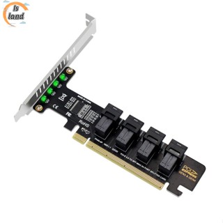 【IS】การ์ดต่อขยาย Pcie X16 เป็น 4 พอร์ต U.2 Nvme Sff-8643 Sff-8639 Pci-e 4.0 T3eb พร้อมไฟ Led