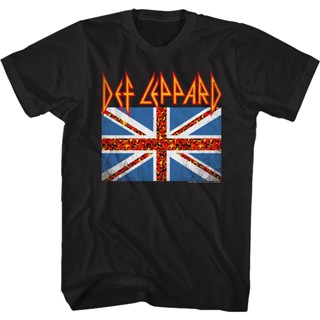 เสื้อยืด พิมพ์ลายเสือดาว Union Jack Def Leppard