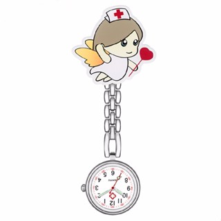 Lianli Pattern Luminous Pin Quartz Pocket Brooch Fob Nurse Watch