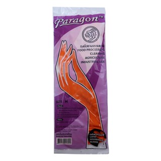 PARAGON ถุงมือยาง ไซซ์ M สีส้ม