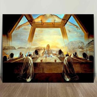 Salvador Dali Last Supper Jesus ภาพจิตรกรรมบนผ้าใบ ไม่มีกรอบรูป สําหรับตกแต่งผนังบ้าน