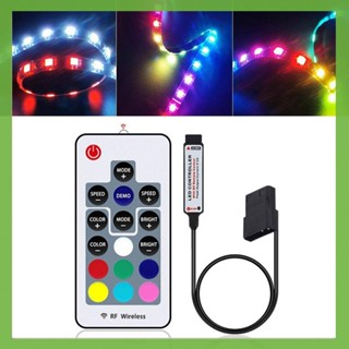 Dc12v 4Pin โคมไฟคอมพิวเตอร์ RGB LED แถบไฟไร้สาย RF 17 คีย์ควบคุม