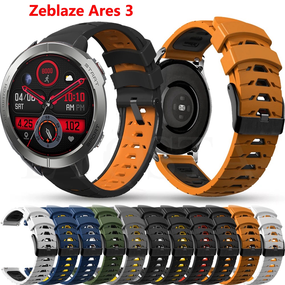 สายนาฬิกาข้อมือซิลิโคน 22 มม. สําหรับ Zeblaze Ares 3 Zeblaze Stratos 3 2 Lite