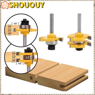 Shououy ชุดดอกเร้าเตอร์ ร่องตัว T 1/2 นิ้ว สําหรับงานไม้ 2 ชิ้น ต่อชุด