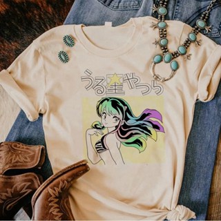 Urusei Yatsura เสื้อยืดลําลอง แขนสั้น พิมพ์ลายกราฟฟิคการ์ตูนตลก สําหรับสตรี 2000s