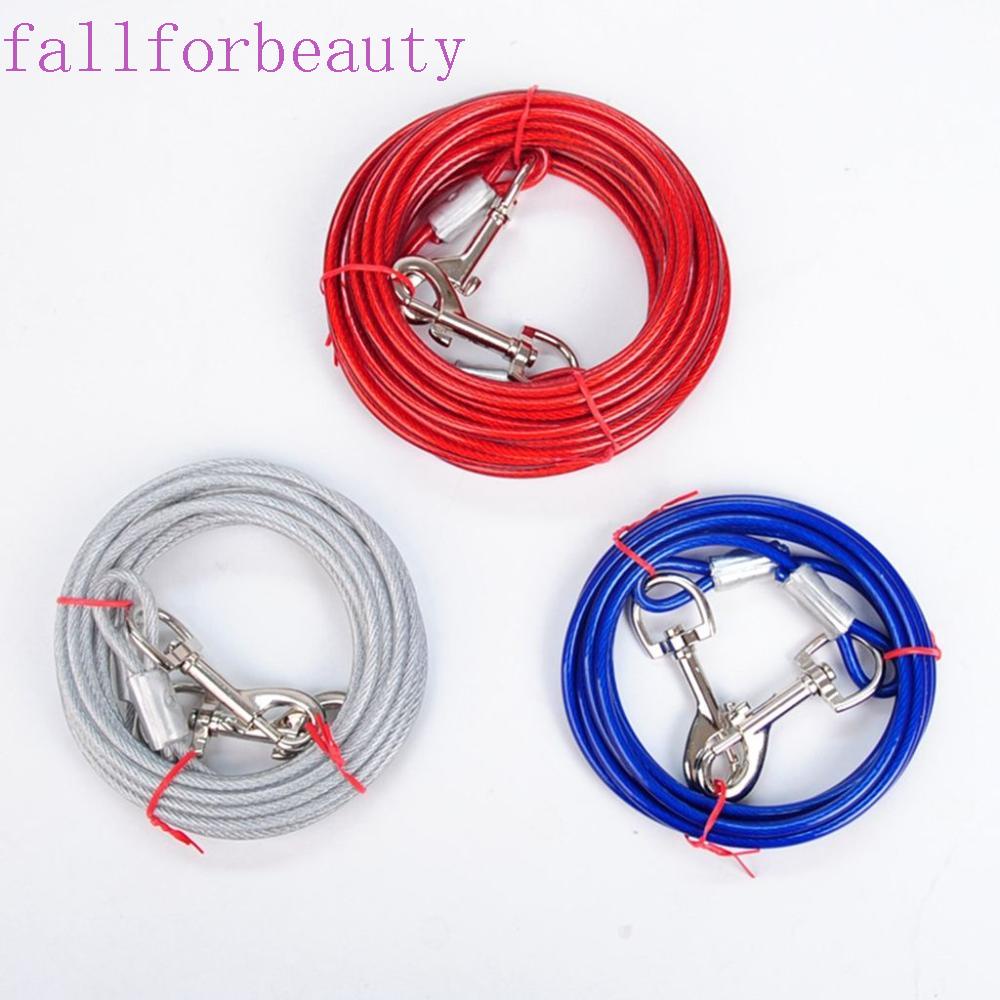 FALLFORBEAUTY สายจูงสุนัข 1 ชิ้น 3/5/10 เมตร พร้อมเคลือบ PVC ลวดเหล็ก แข็งแรง ตั้งแคมป์ / เดินป่า / ที่จอดรถ สายจูงสัตว์เลี้ยง
