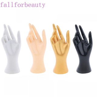 FALLFORBEAUTY โมเดลมือ พลาสติก PVC คุณภาพสูง สีขาว กําไลข้อมือ แหวน พร็อพถ่ายรูป สีดํา ขาตั้งโชว์นาฬิกา