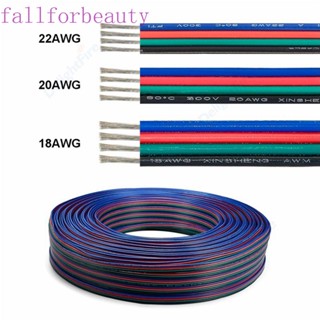 FALLFORBEAUTY สายไฟทองแดงดีบุก PVC 2 3 4 5 Pin LED สําหรับสายไฟ LED WS2812B RGB