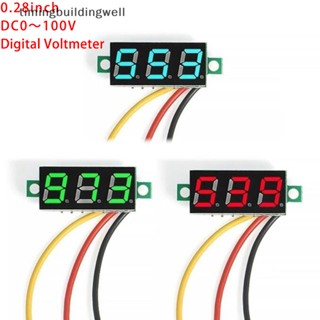 Twth แผงโวลต์มิเตอร์ทดสอบแรงดันไฟฟ้า DC 0-100V LED 3 หลัก ขนาดเล็ก QDD