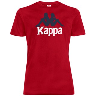 เสื้อยืดผู้หญิง KAPPA AUTHENTIC DUGHEYS Red Chily Pepper - Blue Ocean - White