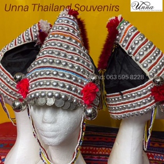 หมวกชาวเขา หมวกอาข่า ชุดชาวเขา เครื่องประดับชาวเขา งานแฮนด์เมด Handmade Akha hill tribe ethnic hat