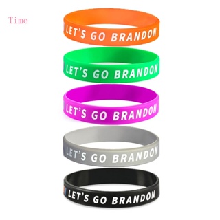 Time Let s Go Brandon สร้อยข้อมือยางซิลิโคน เครื่องประดับแฟชั่น สําหรับผู้ใหญ่