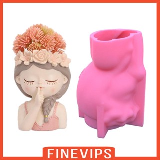 [Finevips] แม่พิมพ์คอนกรีต ซิลิโคน รูปหัวผู้หญิงน่ารัก DIY