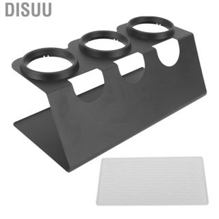 Disuu 3 Holes Soda Bottle Holder Draining Rack With Silicone Pad Black