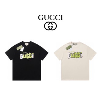 เสื้อยืดแขนสั้นลําลอง ผ้าฝ้าย พิมพ์ลายตัวอักษร สีเขียว เข้ากับทุกการแต่งกาย แฟชั่นสปอร์ต สําหรับผู้ชาย และผู้หญิง GU8C1